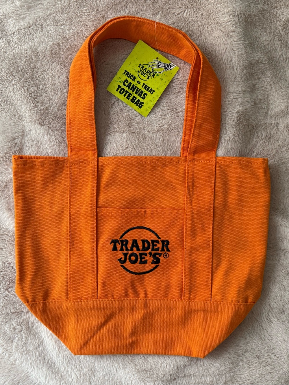 NWT Trader Joe’s Trick-or-Treat Mini Canvas Tote 🎃 {Orange}